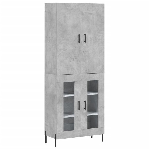 vidaXL Buffet haut Gris béton 69 5x34x180 cm Bois d'ingénierie