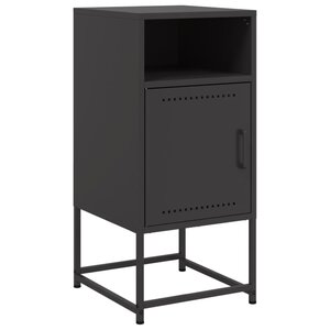 vidaXL Table de chevet noir 36x39x78 cm acier
