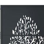 vidaXL Portail de jardin anthracite 105x105cm acier conception d'arbre