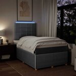 vidaXL Sommier à lattes de lit et matelas gris clair 120x190 cm tissu