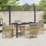 vidaXL Ensemble de salle à manger pour jardin 5 Pièces Beige Poly rotin