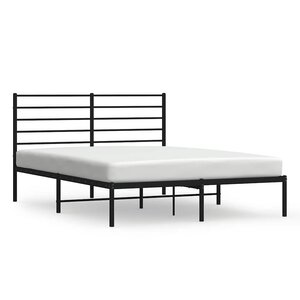 vidaXL Cadre de lit métal sans matelas avec tête de lit noir 120x200cm