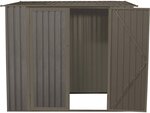 Abri jardin métal "Bois vieilli 75" - 3 17m² - 215 x 145 x 195/175 cm - Gris