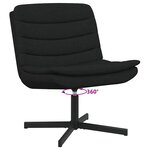 vidaXL Chaise pivotante Noir 63 x 75 x 76 cm tissu