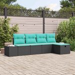 vidaXL Ensemble de Canapés avec coussin 4 Pièces polyrotin