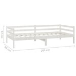 vidaXL Lit de repos avec matelas 90x200 cm Blanc Bois de pin massif