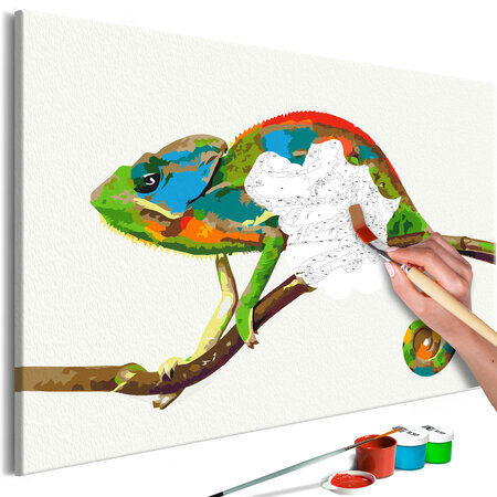 Tableau à peindre par soi-même - chameleon l x h en cm 60x40