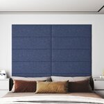 vidaXL Panneaux muraux 12 Pièces Bleu 90x30 cm Tissu 3 24 m²