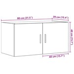 vidaXL Meuble mural vieux bois 80x39x40 cm bois d'ingénierie