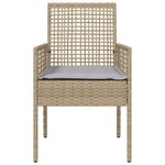 vidaXL Chaises de jardin 2 Pièces avec coussins en poly rattan beige