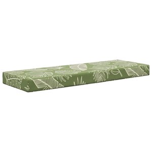 vidaXL Coussin de Siège d'Extérieur Feuilles Vertes 111 5 x 40 x 8 cm