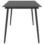 vidaXL Ensemble à manger de jardin 9 Pièces noir et marron