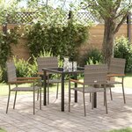 vidaXL Ensemble de salle à manger pour jardin 5 Pièces Gris Poly rotin