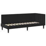 vidaXL Cadre de lit d'angle avec matelas Noir 80 x 200 cm Velours