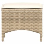 vidaXL Ensemble à manger de jardin et coussins 3 Pièces Beige poly rotin