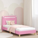 vidaXL Cadre de lit pour enfants avec tête de lit Rose 90 x 200 cm