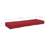 vidaXL Coussins de plancher de palette 5 Pièces Rouge bordeaux Coton