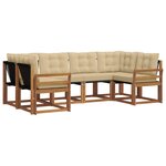 vidaXL Ensemble de canapés d'extérieur 6 Pièces Naturel et Beige