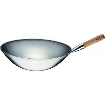 Poêle wok acier satiné ou poli ø 400 mm - stalgast -  - acier inoxydableacier satinéoui x120mm