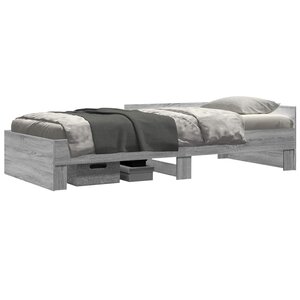 vidaXL Cadre de lit avec tête de lit Sonoma gris 80 x 200 cm