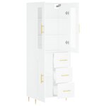 vidaXL Buffet haut Blanc 69 5x34x180 cm Bois d'ingénierie