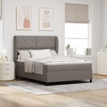 Lit coffre vitaXL avec matelas en taupe  160x200 cm tissu