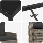 vidaXL Ensemble de salle à manger pour jardin 3 Pièces Gris polyrotin
