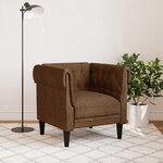 vidaXL Fauteuil Chesterfield marron tissu