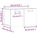 vidaXL Armoire murale Blanc 60x36 5x35 cm Bois d'ingénierie