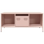 vidaXL Table basse rose 101 5x50x43 5 cm acier laminé à froid