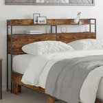 vidaXL Tête de lit de rangement Chêne fumé 135 cm Bois d'ingénierie