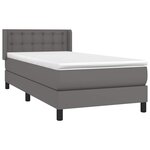 vidaXL Sommier à lattes de lit avec matelas Gris 80x200 cm Similicuir