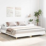 vidaXL Cadre de lit sans matelas blanc 180x200 cm bois d'ingénierie
