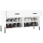 vidaXL Banc à chaussures blanc 102x35x55 cm bois d'ingénierie