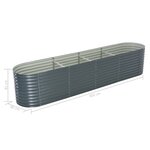 vidaXL Lit surélevé de jardin 400x80x81 cm Acier galvanisé Gris