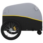 vidaXL Remorque de vélo noir et jaune 30 kg fer