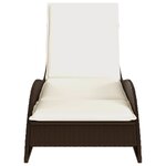 vidaXL Chaise longue avec coussin marron 60x205x73 cm résine tressée