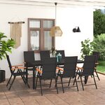 vidaXL Ensemble à manger de jardin 9 Pièces noir et marron