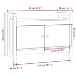 vidaXL Banc d'entrée 80x40x60 cm Bois de pin massif