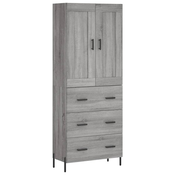 vidaXL Buffet haut Sonoma gris 69 5x34x180 cm Bois d'ingénierie
