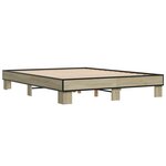 vidaXL Cadre de lit chêne sonoma 150x200 cm bois d'ingénierie et métal