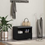 vidaXL Banc d'entrée avec coussin Chêne noir 60 x 38 x 46 cm
