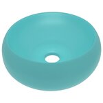 vidaXL Lavabo rond de luxe Vert clair mat 40x15 cm Céramique