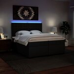 vidaXL Sommier à lattes de lit avec matelas Noir 200x200 cm Similicuir