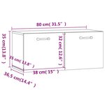 vidaXL Armoire murale blanc brillant 80x36 5x35 cm bois d'ingénierie