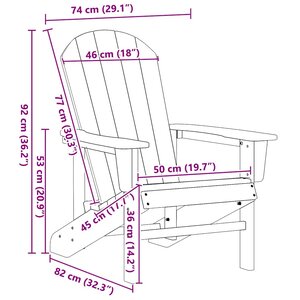 vidaXL Chaise Adirondack Grise claire 74x82x91 cm en HDPE