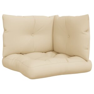 vidaXL Coussins de palette lot de 3 beige tissu