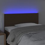vidaXL Tête de lit à LED Marron Foncé 90x5x78/88 cm Tissu