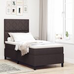 vidaXL Lit à ressorts avec matelas et LED marron foncé 90x200 cm en tissu