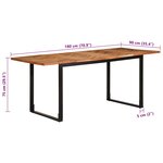 vidaXL Table à manger 180x90x75 cm bois massif d'acacia